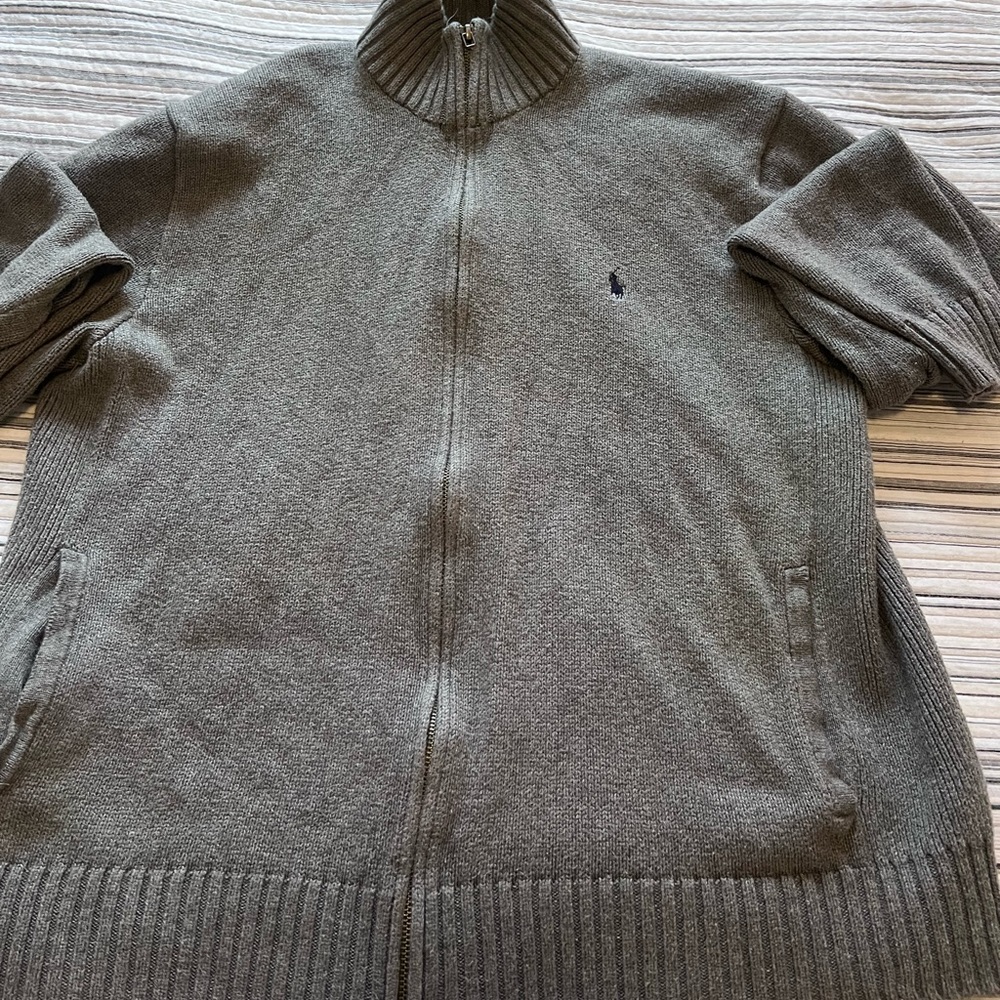 Grey Zip-Up Polo Jacket
